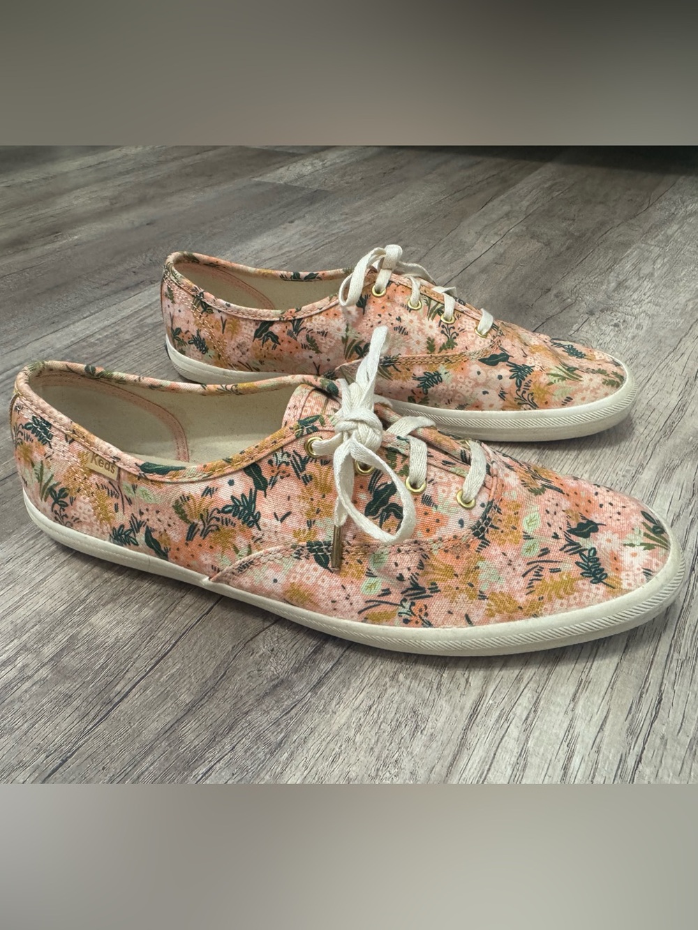 Keds X Rifle Paper Co. Floral Pink Canvas Lace-Up Women's Sneakers